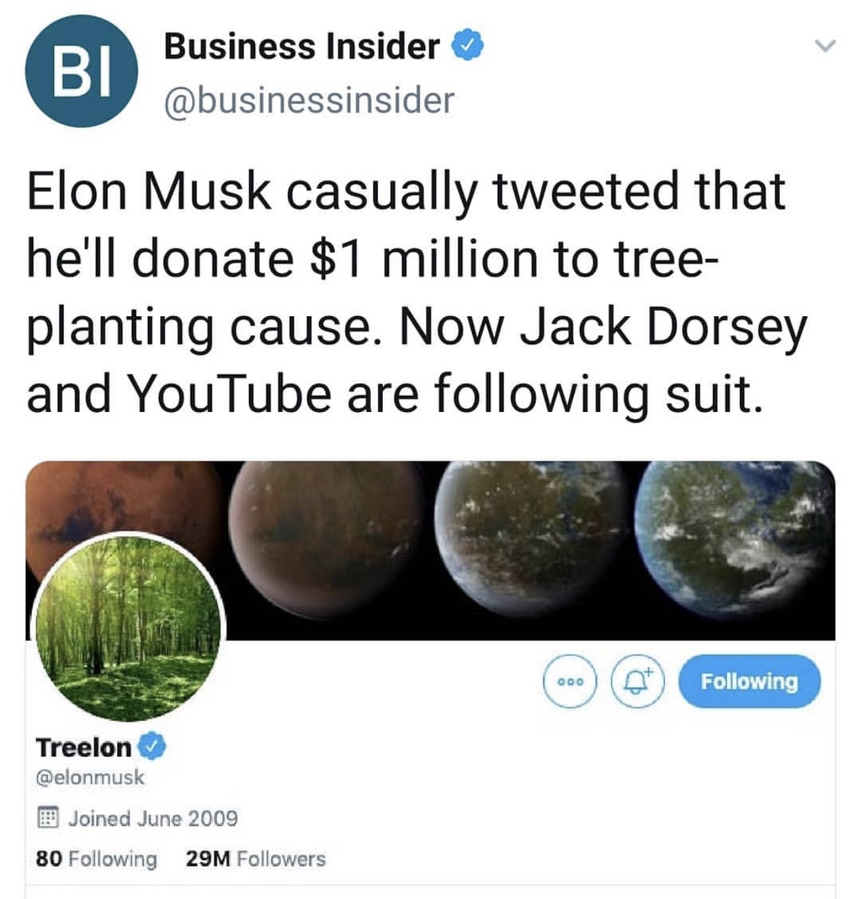 rimas de amor para enamorar - Business Insider Bi Elon Musk casually tweeted that he'll donate $1 million to tree planting cause. Now Jack Dorsey and YouTube are ing suit. @ ing ing Treelon B Joined 80 ing 29M ers