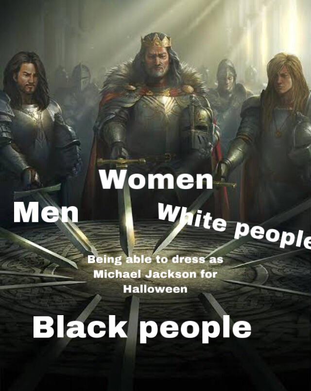 fresh meme - hating peta meme - Women Men White people Being able to dress as Michael Jackson for Halloween Black people