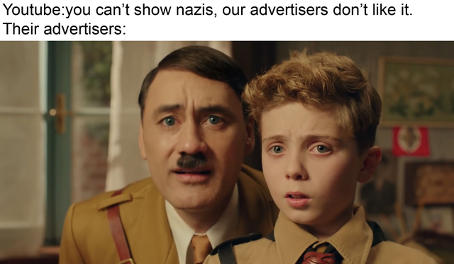 fresh meme - jojo rabbit - Youtubeyou can't show nazis, our advertisers don't it. Their advertisers