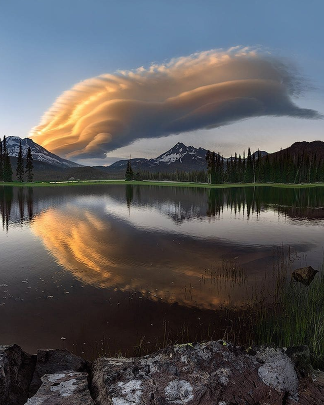 cloud formation over mountains