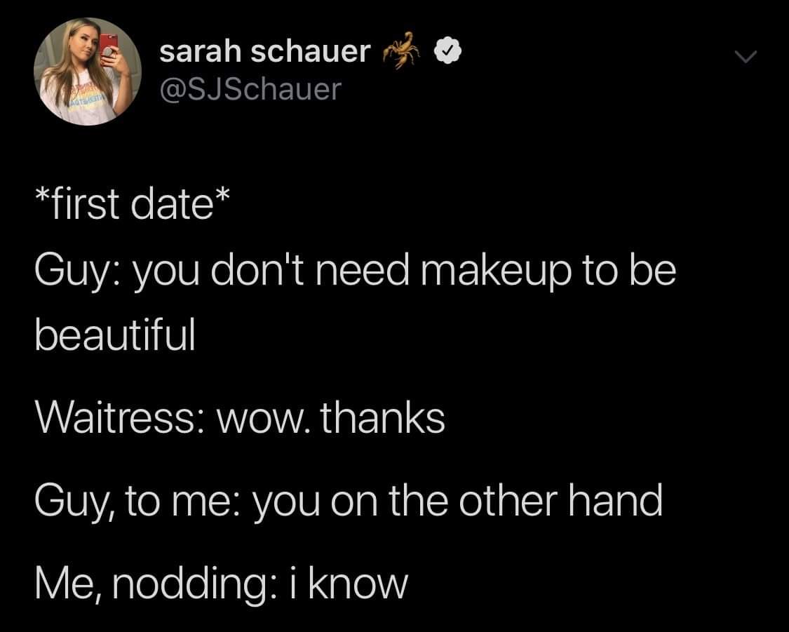 port wine stain - sarah schauer Log first date Guy you don't need makeup to be beautiful Waitress wow. thanks Guy, to me you on the other hand Me, nodding i know