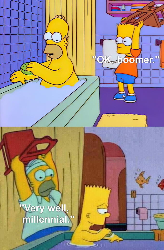 ok boomer meme - homer and bart meme template - Iii 11 Okboomer.