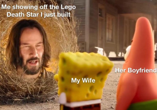 photo caption - Me showing off the Lego Death Star I just built Her Boyfriend My Wife