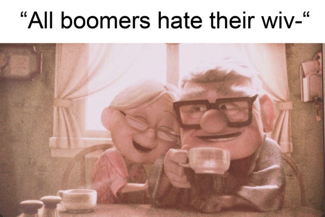 best wholesome meme - carl and elly - boomers that love each other - pixar UP