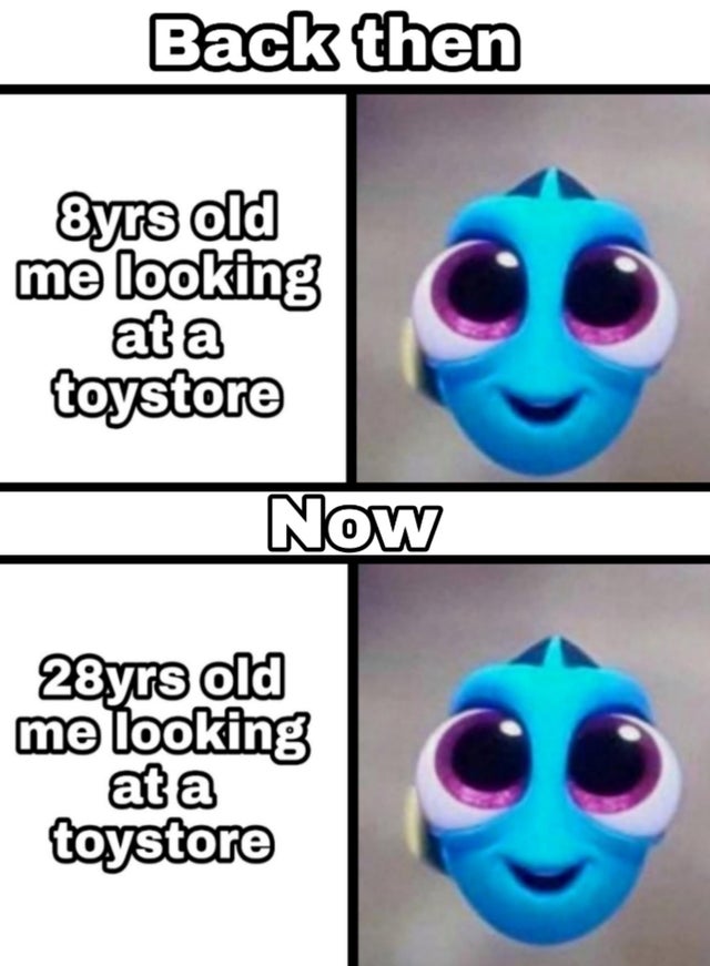 best wholesome meme - smile - Back then 8yrs old me looking at a toystore Now 28yrs old me looking at a toystore