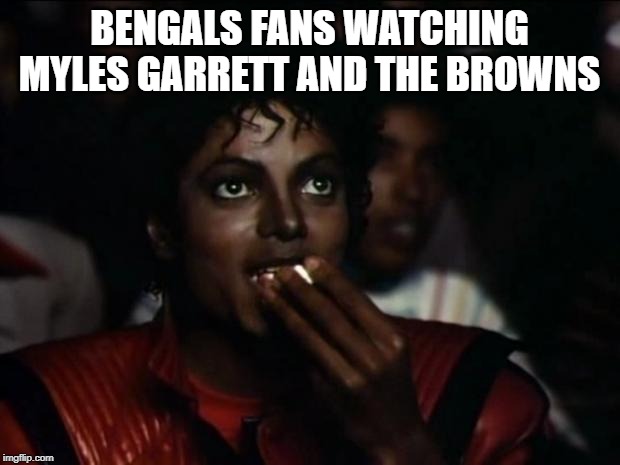 myles-garrett-meme-family fight meme - Bengals Fans Watching Myles Garrett And The Browns imgflip.com