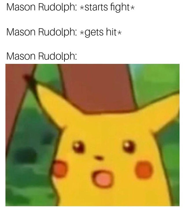 myles-garrett-meme-french people pikachu meme - Mason Rudolph starts fight Mason Rudolph gets hit Mason Rudolph