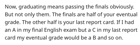 weather font - Now, graduating means passing the finals obviously. But not only them. The finals are half of your eventual grade. The other half is your last report card. If I had an A in my final English exam but a C in my last report card my eventual gr