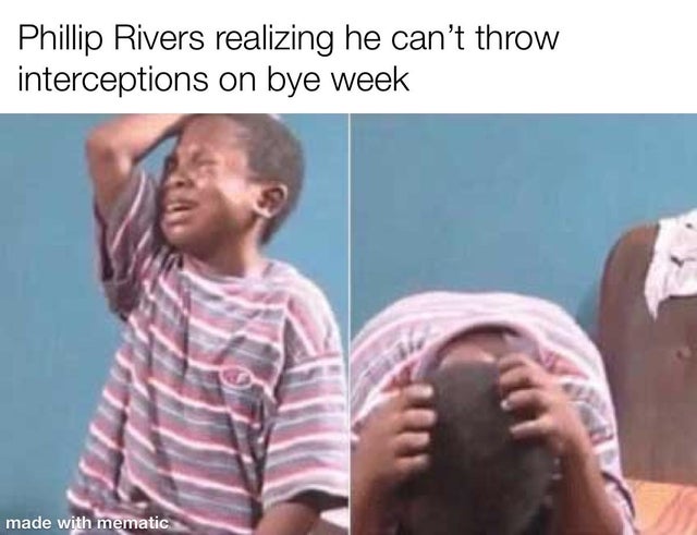nfl week 11 - sekiro needs an easy mode meme - Phillip Rivers realizing he can't throw interceptions on bye week made with mematic