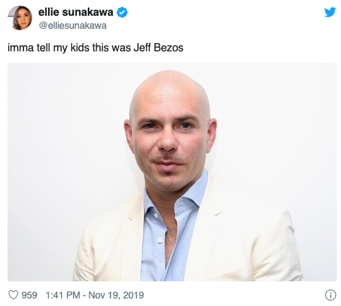 john travolta bald look - ellie sunakawa imma tell my kids this was Jeff Bezos 959