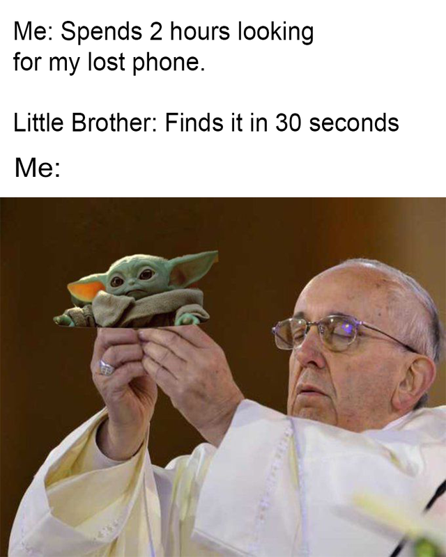minecraft pope - Me Spends 2 hours looking for my lost phone. Little Brother Finds it in 30 seconds Me