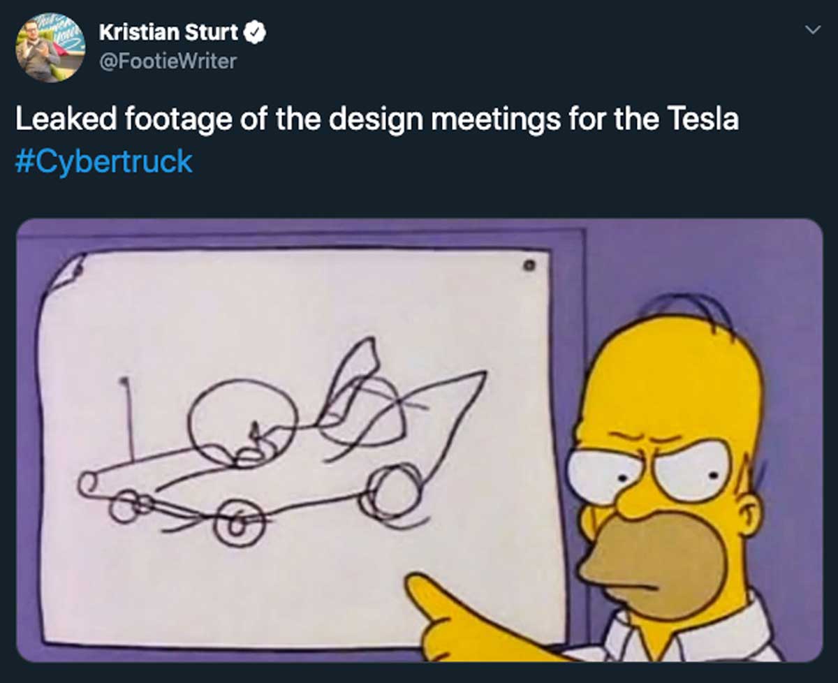homer car drawing - Kristian Sturt Leaked footage of the design meetings for the Tesla Laby