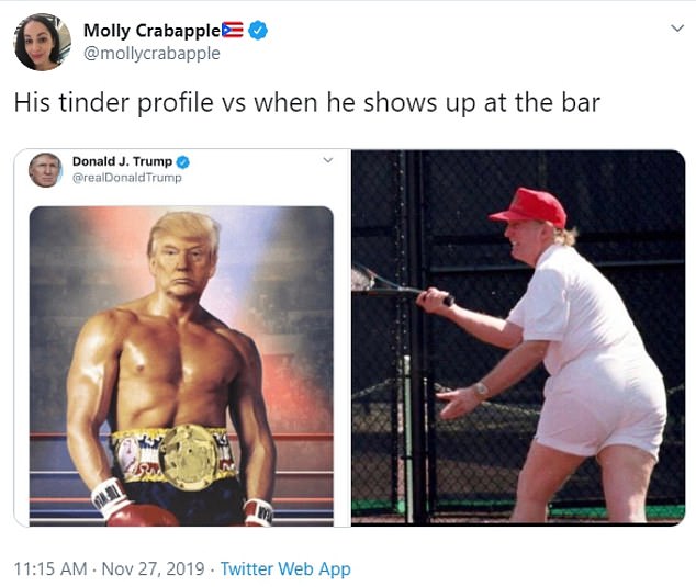 kanye definitely has a type - Molly Crabapple E His tinder profile vs when he shows up at the bar Donald J. Trump Trump . . Twitter Web App