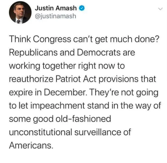 xxxtentacion grammy - Justin Amash Think Congress can't get much done? Republicans and Democrats are working together right now to reauthorize Patriot Act provisions that expire in December. They're not going to let impeachment stand in the way of some go