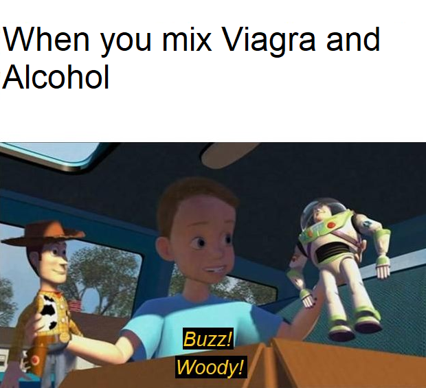 dank - john morris toy story - When you mix Viagra and Alcohol Buzz! Woody!