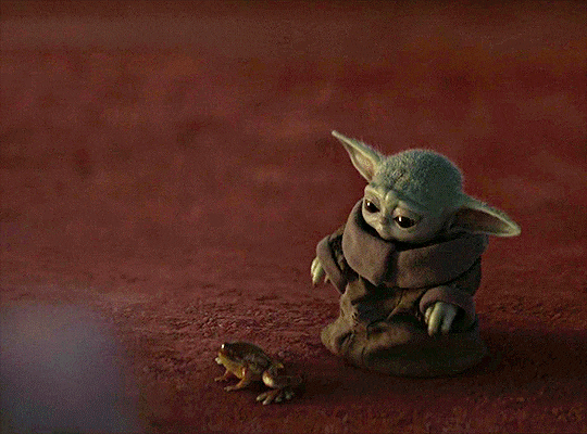 Baby Yoda frog gif