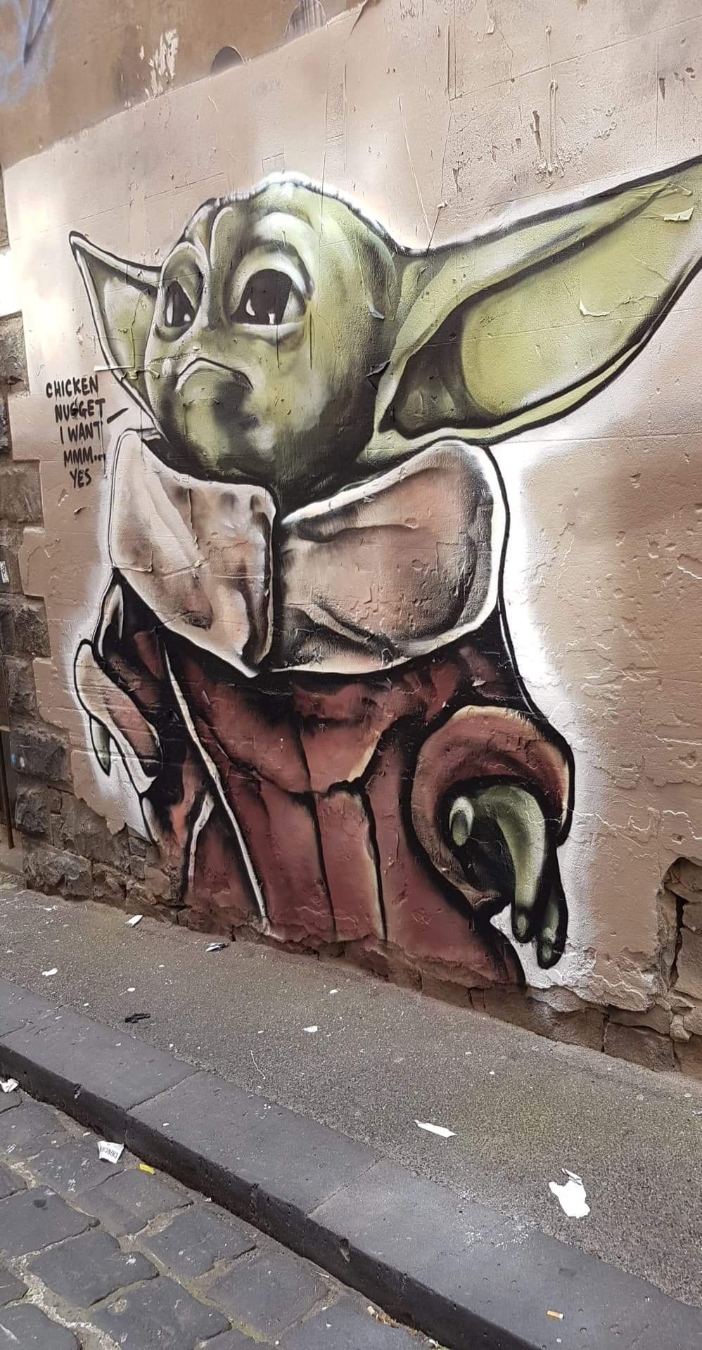 Baby Yoda graffiti done by LushSux.