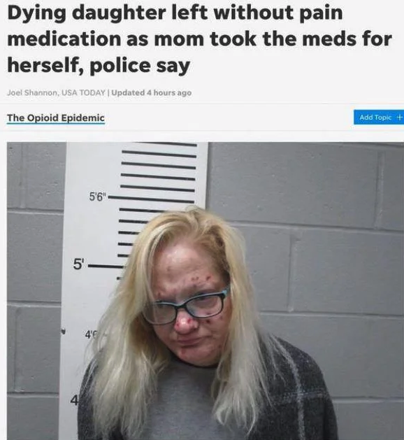 carol ballweg - Dying daughter left without pain medication as mom took the meds for herself, police say Joel Shannon, Usa Today | Updated 4 hours ago The Opioid Epidemic Add Topic 56