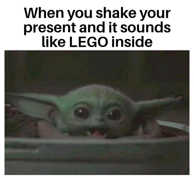 photo caption - When you shake your present and it sounds Lego inside