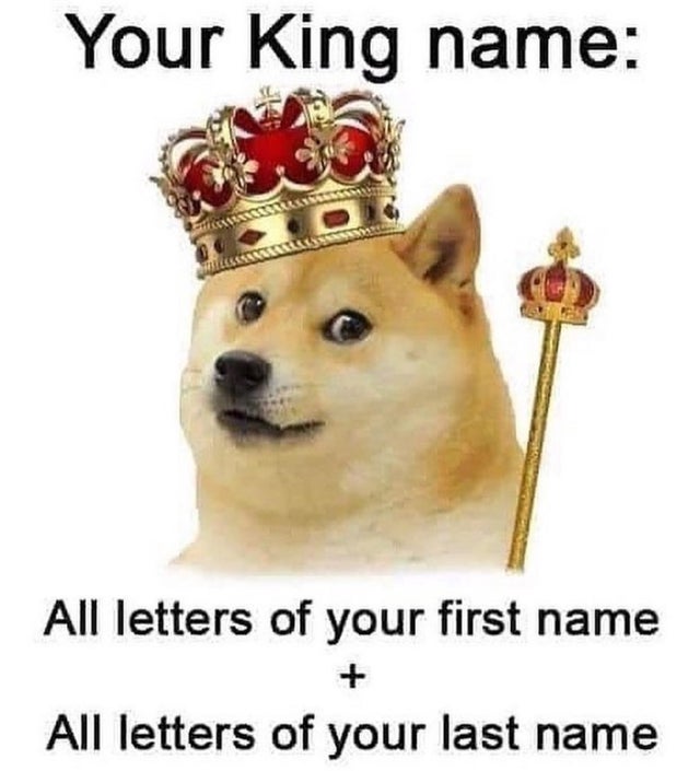 feel-good-meme - meme shiba png - Your King name All letters of your first name All letters of your last name