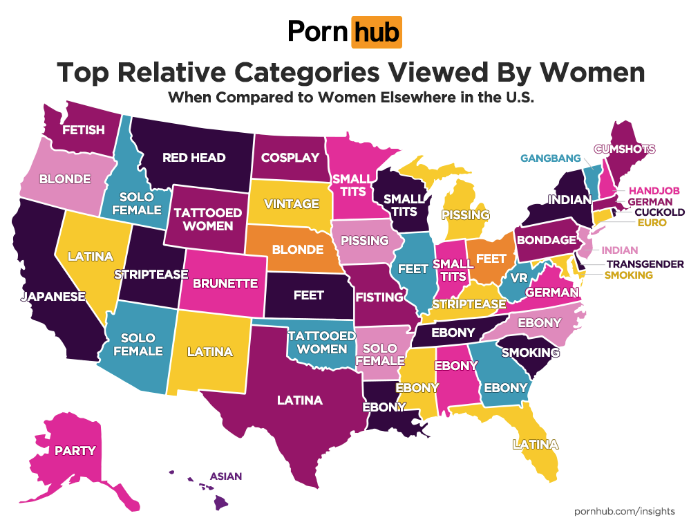 pornhub year in review 2019 - john f. kennedy library - Porn hub Top Relative Categories Viewed By Women When compared to Women Elsewhere in the U.S. Fetish $ Red Head Cumshots Red Head Cosplay Cosplay Gangbang Blonde Small Tits Solo Female Vintage Small