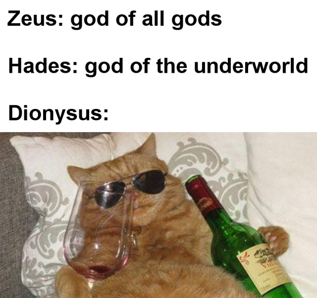 happy birthday drunk - Zeus god of all gods Hades god of the underworld Dionysus