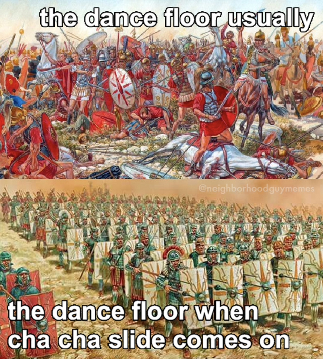 battle of megiddo - the dance floor usually Enchborhoodguyen the dance floor when cha cha slide comes on