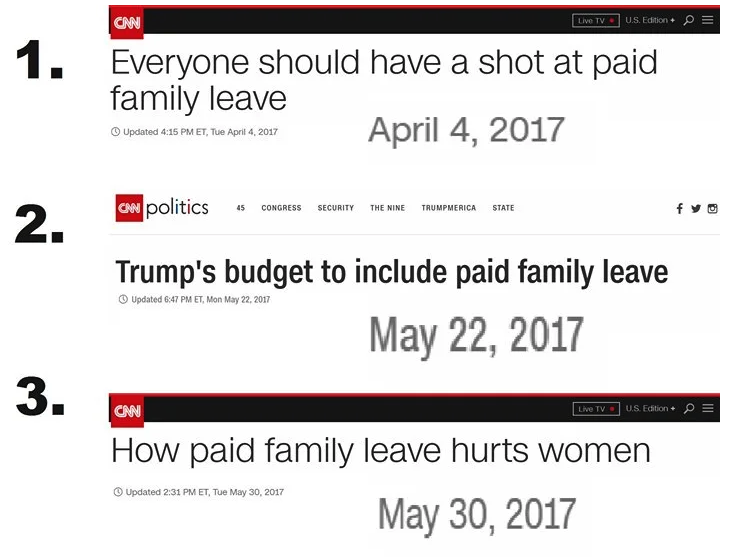 cnn fake news paid family leave - Cnn Live Tv a U.S. Edition 1. Everyone should have a shot at paid family leave Updated Et, Tue Cnn politics 45 Congress Security The Nine Trumpmerica State Updated Et, Mon Trump's budget to include paid family leave 3. Cn