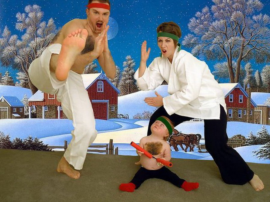 karate christmas card