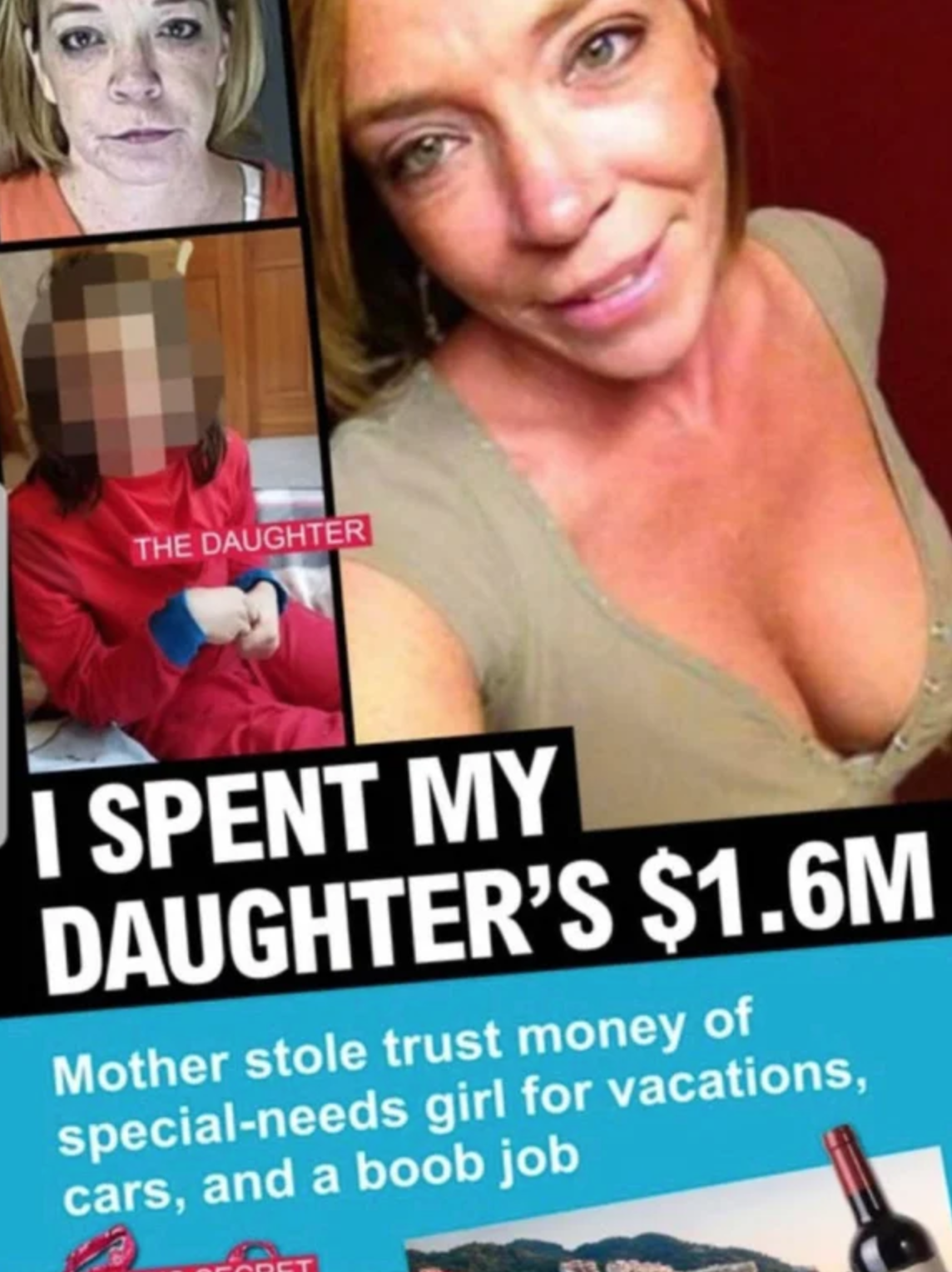 photo caption - The Daughter I Spent My Daughter'S $1.6M Mother stole trust money of specialneeds girl for vacations, cars, and a boob job