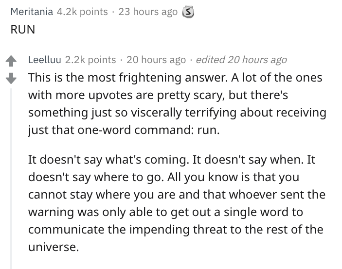 hogwarts writing prompts - Meritania points 23 hours ago 3 Run Leelluu points 20 hours ago . edited 20 hours ago This is the most frightening answer. A lot of the ones with more upvotes are pretty scary, but there's something just so viscerally terrifying