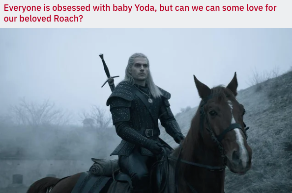 the witcher meme - henry cavill witcher - Everyone is obsessed with baby Yoda, but can we can some love for our beloved Roach?