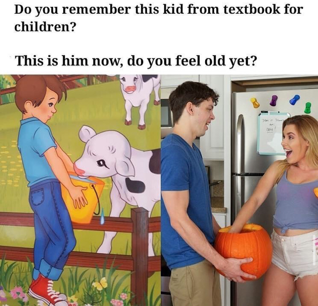 kid from children textbook today meme - Do you remember this kid from textbook for children? This is him now, do you feel old yet?