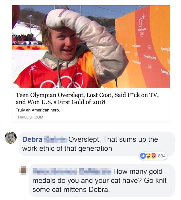 red gerard meme - I Wish I could gel've never been more proud of my countryt this Comfy Prenog Teen Olympian Overslept, Lost Coat, Said Fck on Tv, and Won U.S.'s First Gold of 2018 Truly an American hero. Thrillist.Com Debra Overslept. That sums up the wo