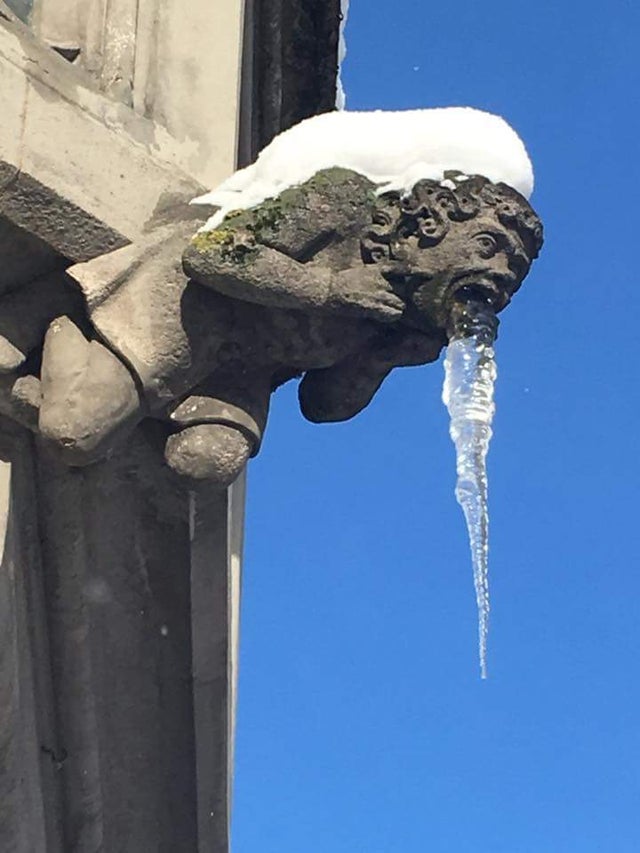 weird picture - sculpture with ice