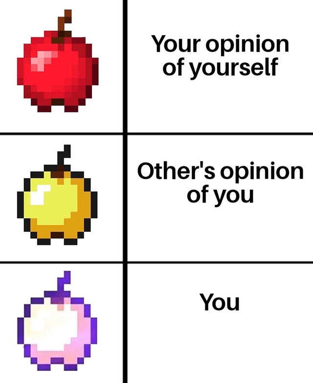wholesome - Your opinion of yourself Other's opinion of you You