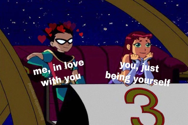 wholesome - robin and starfire - me, in love with you you, just being yourself fba miserably unrequited