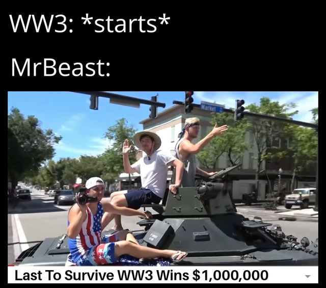 WWIII - WW3 starts MrBeast Last To Survive WW3 Wins $1,000,000