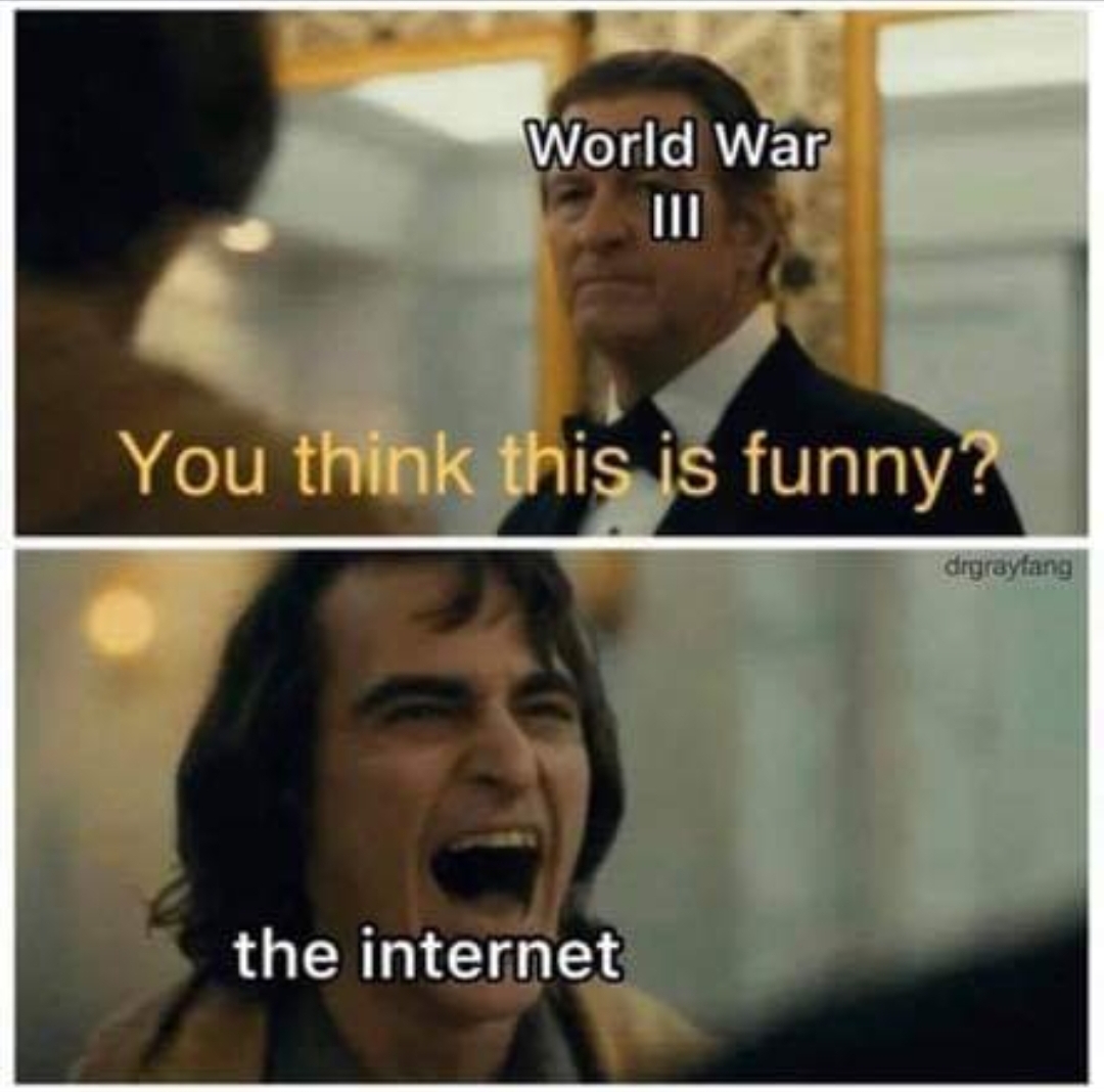 joker laughing meme template - World War You think this is funny? drgraylang the internet