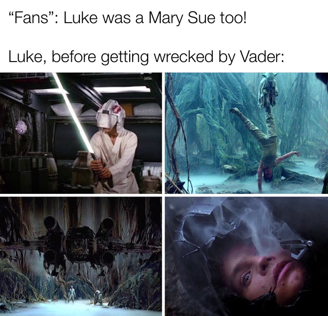 visual effects - "Fans" Luke was a Mary Sue too! Luke, before getting wrecked by Vader
