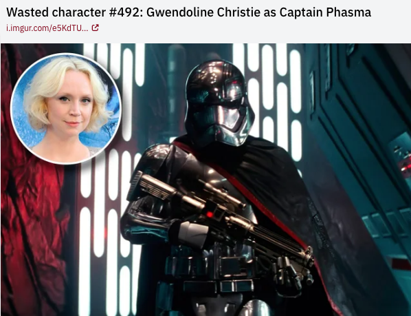 star wars the force awakens captain phasma - Wasted character Gwendoline Christie as Captain Phasma i.imgur.come5KdTU... C