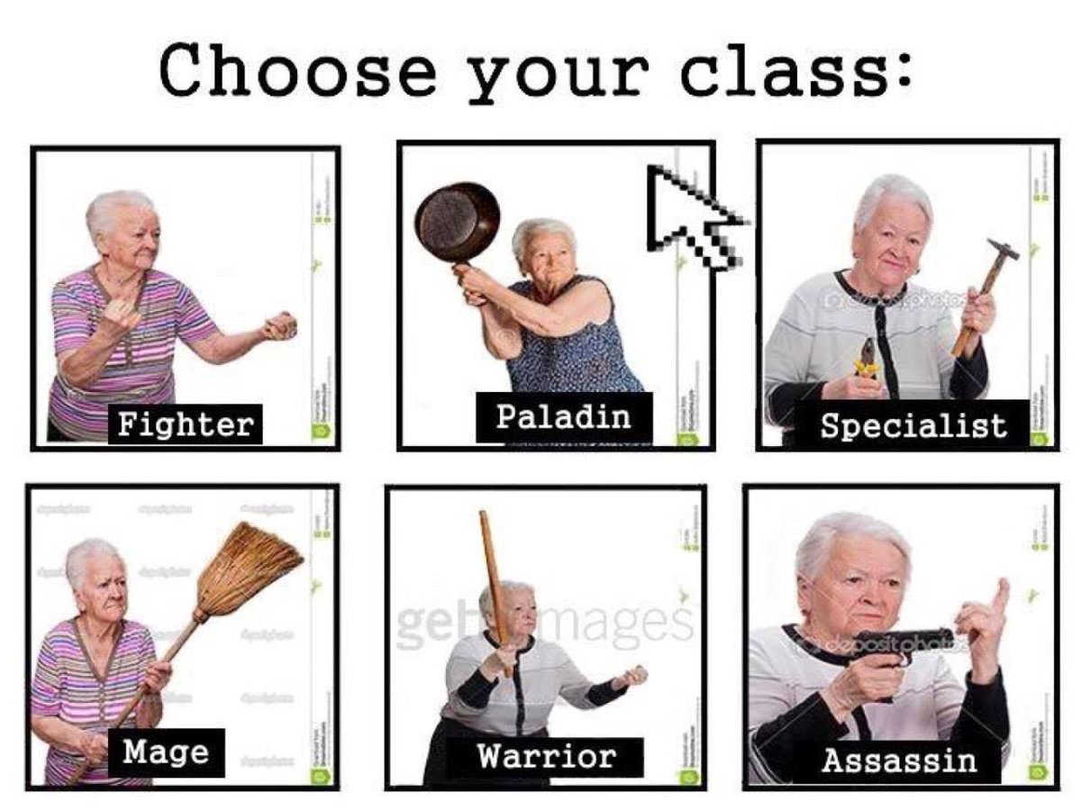 choose your class meme - Choose your class D Fighter Paladin Specialist Ige images Mage Warrior Assassin