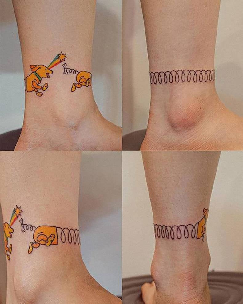 slinky dog ankle tattoo - leer 00000000000