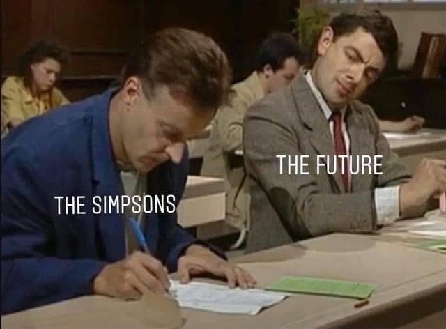 mr bean cheating meme - The Future The Simpsons