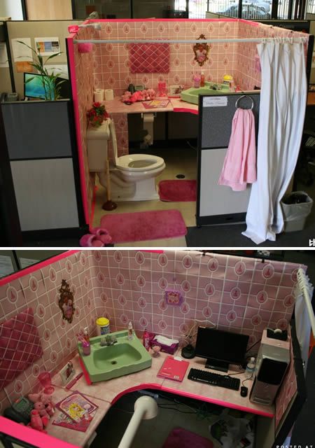 cubicle bathroom prank