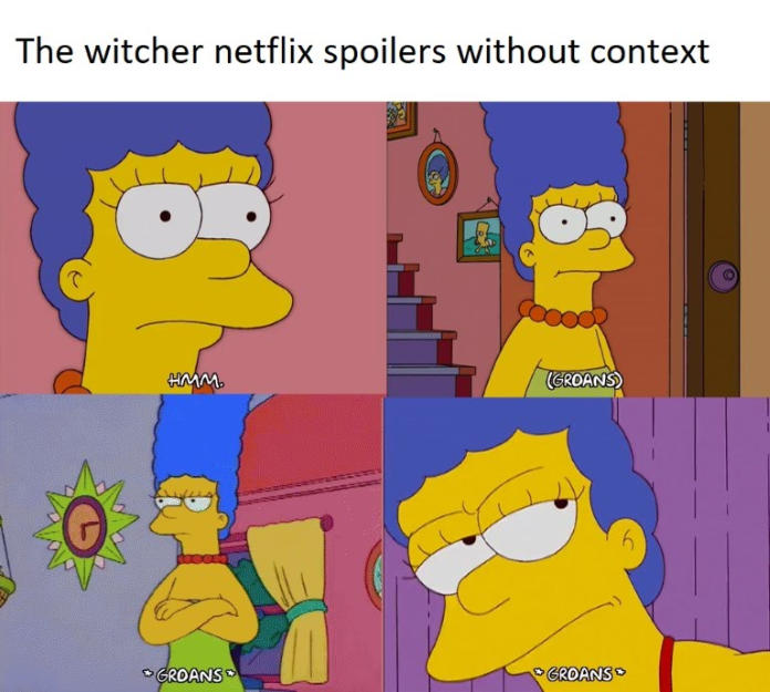 The witcher no spoilers meme - marge simpson - neflix