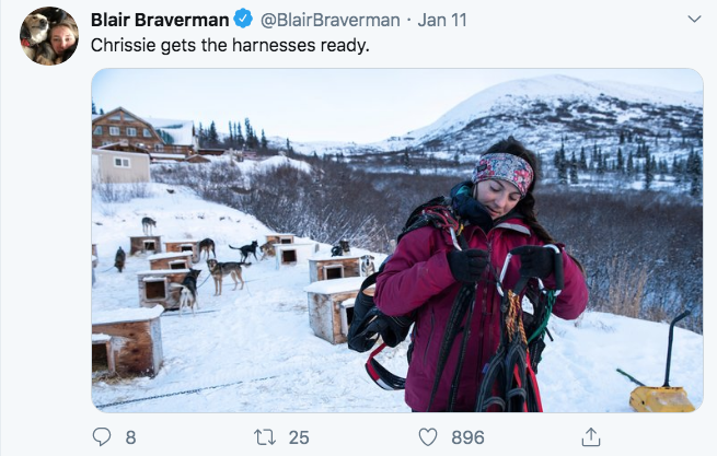 winter - Blair Braverman Jan 11 Chrissie gets the harnesses ready. 8 27 25 896