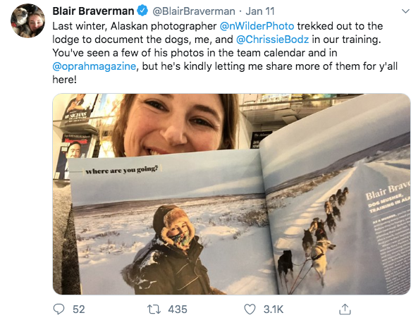 media - Blair Braverman Braverman. Jan 11 Last winter, Alaskan photographer Photo trekked out to the lodge to document the dogs, me, and Bodz in our training. You've seen a few of his photos in the team calendar and in , but he's kindly letting me more of