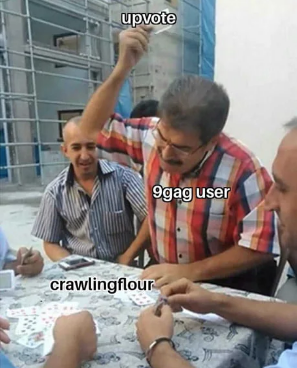 guy throwing card down meme - upvote 9gag user crawlingflour