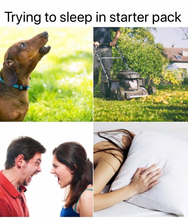 grass - Trying to sleep in starter pack